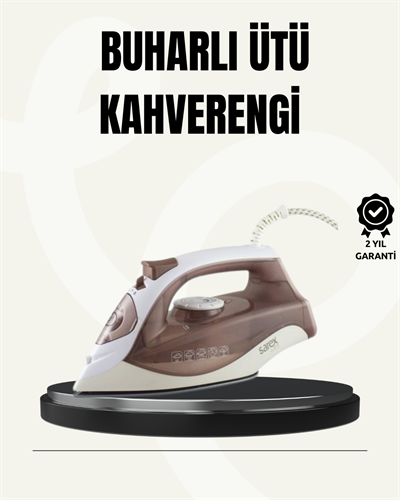 Buharlı Ütü 2200W Seramik Taban 300 ml Kahverengi Dikey Ütüleme