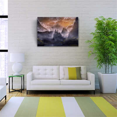 Bulutlar içinde Mistik Şato Kanvas Tablo 50 x 70