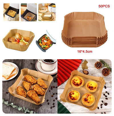 Büyük Boy Air Fryer Fritöz Pişirme Kağıdı 50 Adet