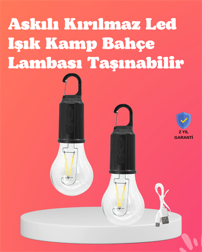 C Tipi Şarjlı Asılabilir Kamp Feneri