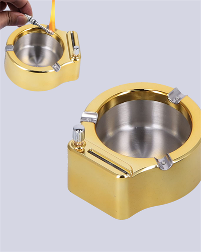 Çakmak Entegreli Küllük Yeniden Doldurulabilir Metal Gövde