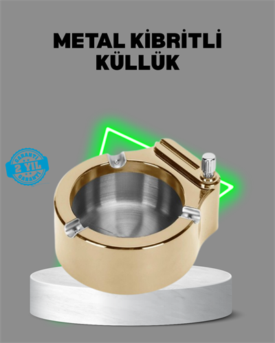 Çakmaklı Küllük Paslanmaz Metal Dayanıklı Tasarım
