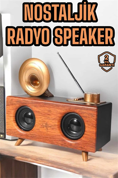 Çalar Radyo Müzik Kutusu Nostaljik Hoparlör Speaker