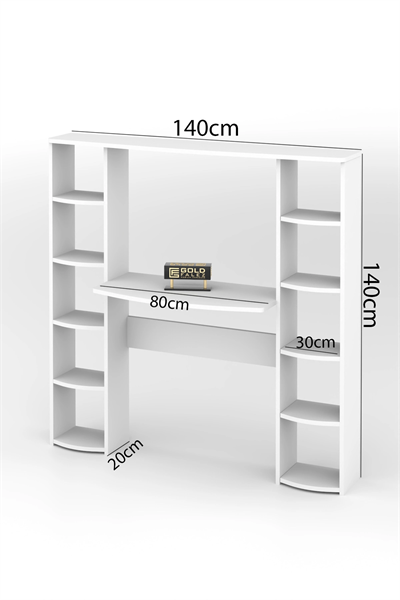 Çalışma Masası 10 Raflı Kitaplık Raf Atlantik Çam