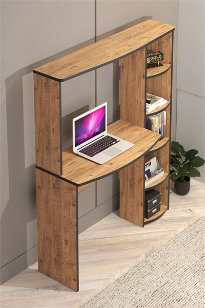 Çalışma Masası 5 Raflı Kitaplık Atlantik Çam
