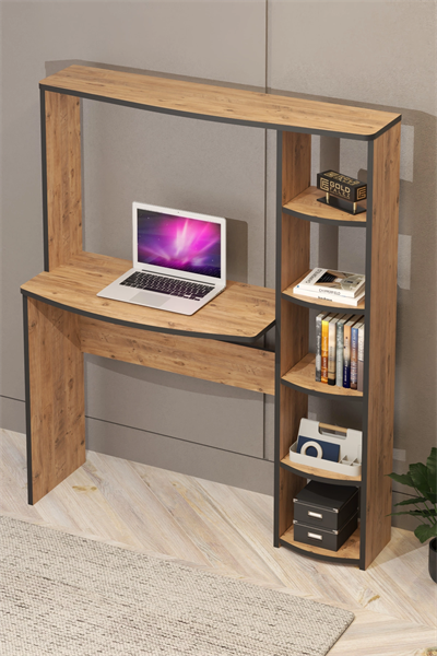 Çalışma Masası 5 Raflı Kitaplık Atlantik Çam