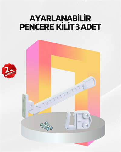 Cam Pencere Güvenlik Kilidi Açılma Sınırlayıcı Aparat 3 Adet