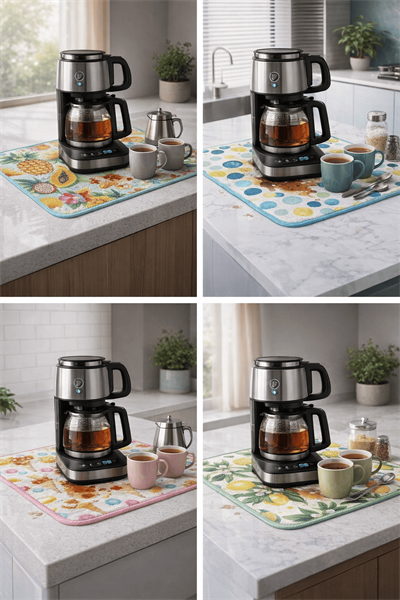 Çay Matı Çay Makinesi % 100 Mikrofiber Altlığı Su Emici Tezgah Koruyucu Kurulama Matı
