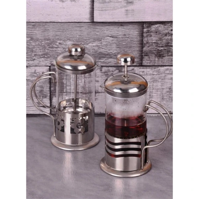 Çelik Kulplu Cam French Press - 350 ml