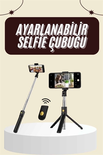 Cep Telefonu Tripod Standı Manyetik Selfie Sopa Bluetooth Uzaktan Kumandalı