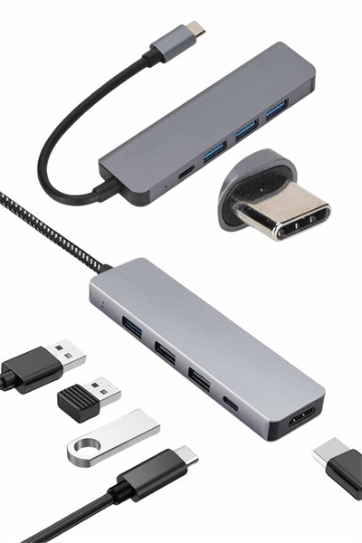 Çevirici Dönüştürücü Adaptör Macbook 3 In 1 Type-C To Hdmı USB 3.0