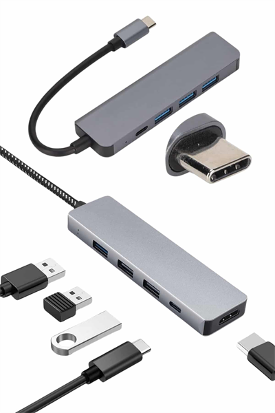 Çevirici Dönüştürücü Adaptör Macbook 3 In 1 Type-C To Hdmı USB 3.0