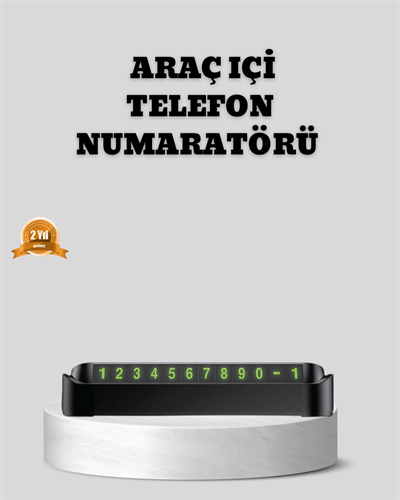 Çevirmeli Araç İçi Park Numaratörü – Alüminyum Gri, Kolay Montaj ve Net Görünüm