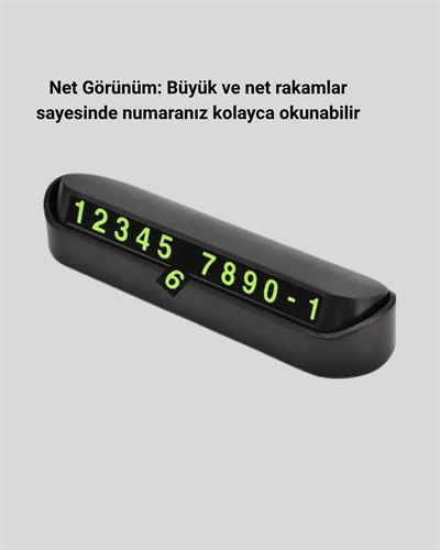 Çevirmeli Araç İçi Park Numaratörü – Alüminyum Gri, Kolay Montaj ve Net Görünüm