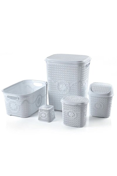 Çeyiz Seti Rattan 5 Parça Örgülü Çeyiz Seti