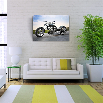 Chopper Siyah Motosiklet Kanvas Tablo 50 x 70
