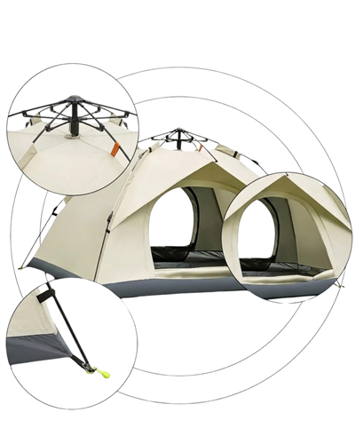 Çift Katmanlı Kamp Çadırı Otomatik Kurulum Suya Dayanıklı Outdoor Çadır