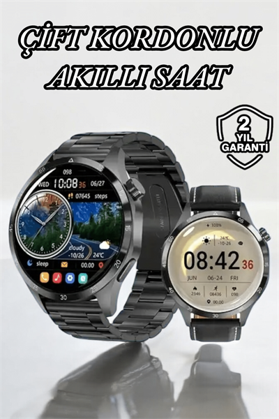 Çift Kordonlu Yüksek Çözünürlüklü Akıllı Saat Uyku İzleyici & Spor Modları