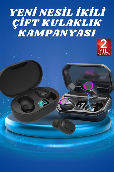 Çift Kulaklık Kampanyası Dokunmatik Kontrol Kulak İçi Yüksek Ses Kaliteli Mikrofonlu