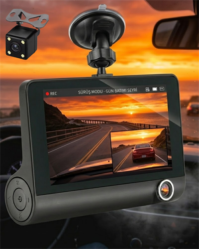 Çift Lens Araç Güvenlik Kamerası G Sensörlü Full HD