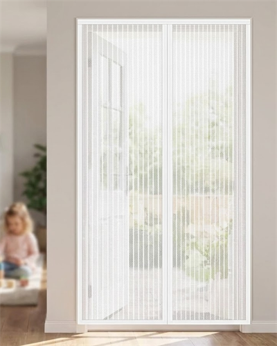 Çift Taraflı Bant Hediyeli Mıknatıslı Kapı Sinekliği Kendinden Kapanan File Tül