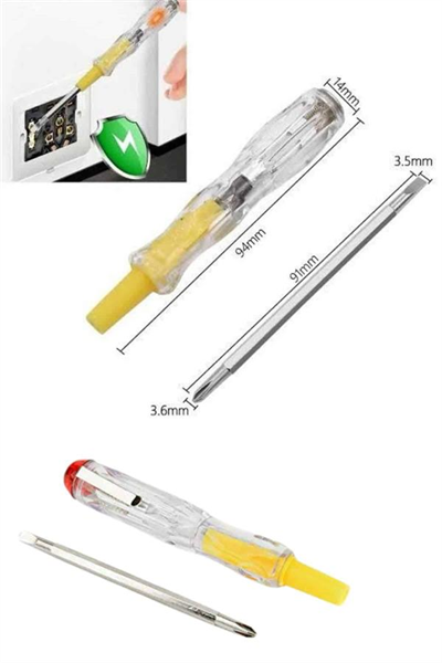 Çift Uçlu Kontrol Kalemi Elektrik Test Kalemi Şeffaf