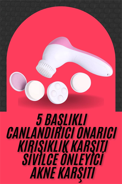 Cilt Temizleme ve Masaj Aleti 5 Başlıklı Akne ve Sivilce Önleyici
