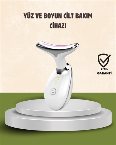 Cilt Yenileyici Şarjlı Güzellik Aleti – Pozitif/Negatif İyon, Titreşimli Masaj ve Kırmızı-Mavi-Yeşil Işıkla