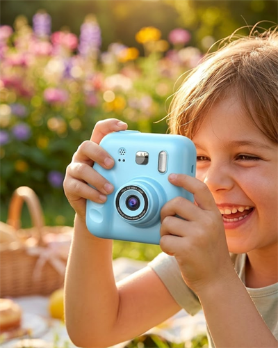 Çocuk Kamera Anında Baskı Özellikli 4 Rulo Kağıt ve 5 Kalem Hediyeli