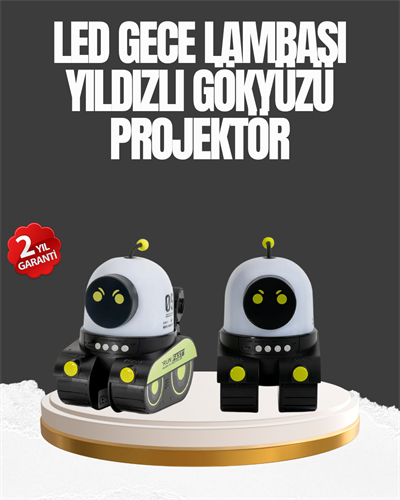 Çocuk Odası İçin Müzikli ve Işıklı Robot Projektör
