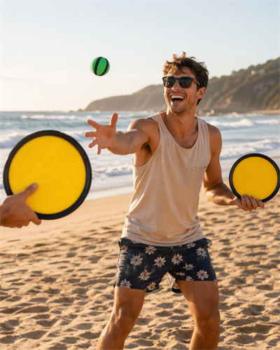 Çocuklar İçin 2 Kişilik Top Yakalama Seti Cırtlı Oyun Raketleri