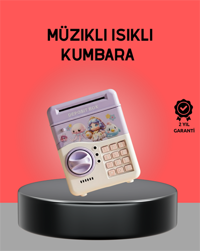Çocuklar İçin Elektronik Şifreli Para Biriktirme Kumbarası Mor