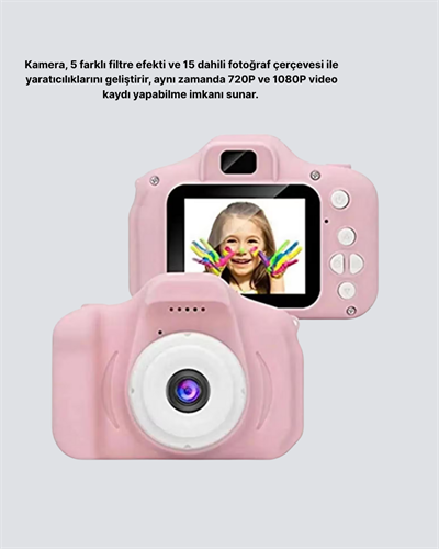 Çocuklar İçin Mini Fotoğraf Makinesi 8MP 1080P Video ve Darbeye Dayanıklı