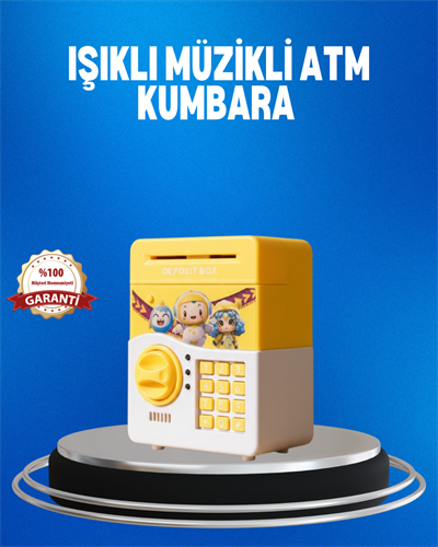 Çocuklar İçin Sarı Elektronik Şifreli Para Biriktirme Kumbarası