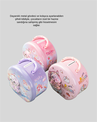 Çocuklar İçin Şifreli Para Kasası Hazine Sandığı Tasarımı