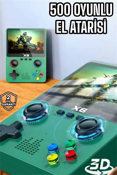 Çocuklara Özel 666 Oyunlu X6 Atari Video İzleme ve Müzik Dinleme
