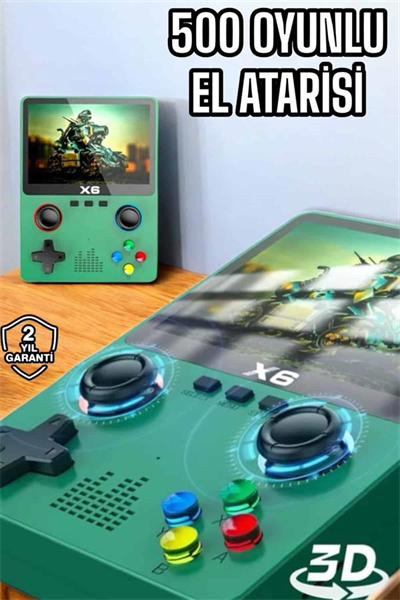 Çocuklara Özel 666 Oyunlu X6 Atari Video İzleme ve Müzik Dinleme