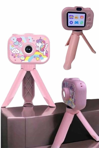 Çocuklara Özel Ayaklı Mini Fotoğraf Makinesi Dijital LCD Ekran