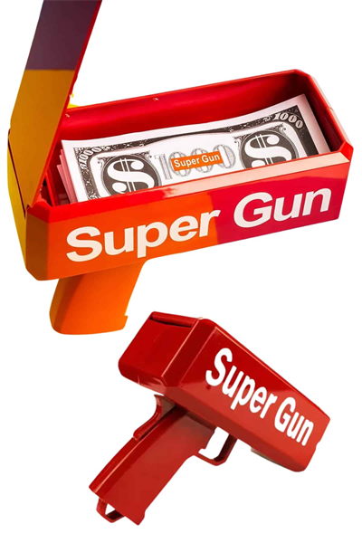 Çocuklara Özel Eğlenceli Para Saçma Makinası Parti Oyuncağı Kırmızı