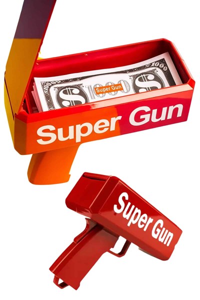 Çocuklara Özel Eğlenceli Para Saçma Makinası Parti Oyuncağı Kırmızı