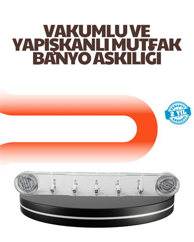 Çok Amaçlı Vakumlu Askılık Yapışkanlı Kolay Montajlı