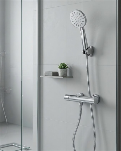 Çok Fonksiyonlu 4 Modlu El Duşu Başlığı Krem Duş Seti Spiral Hortumlu