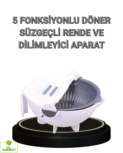 Çok Fonksiyonlu Döner Rende Süzgeç Hazneli Ergonomik Sebze Doğrayıcı