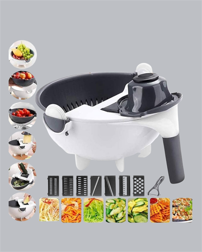 Çok Fonksiyonlu Döner Rende Süzgeç Hazneli Ergonomik Sebze Doğrayıcı
