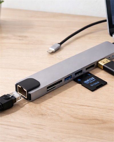 Çok Fonksiyonlu Type C Hub USB HDMI Ethernet Kart Okuyucu