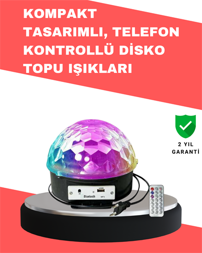 Çok Renkli LED Masaüstü Disko Topu Parti Aydınlatma Cihazı