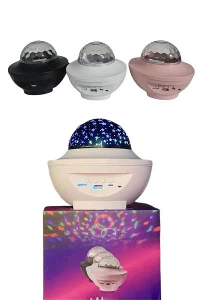 Çok Renkli Projektör Lamba Disko Topu Gece Lambası Kablosuz