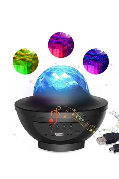 Çok Renkli Projektör Lamba Disko Topu Gece Lambası Kablosuz