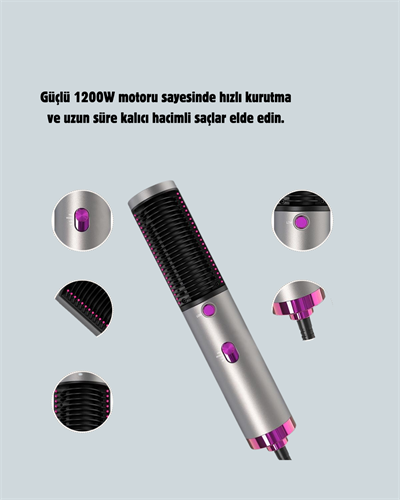 Çok Yönlü Kullanıma Uygun Saç Kurutma ve Düzleştirme Fırçası
