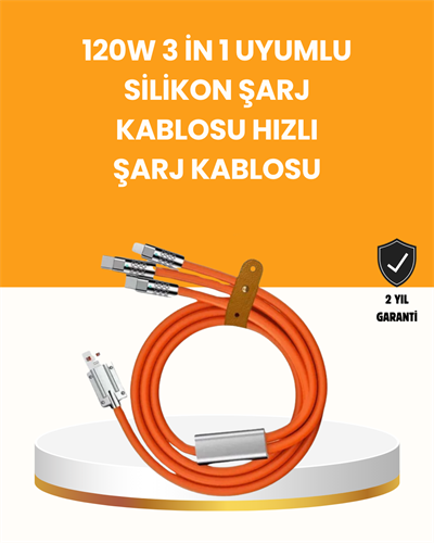 Çoklu Cihaz Dostu 120 W Hızlı Şarj Kablosu – Tek Kablo ile Her Cihaz Elinizin Altında